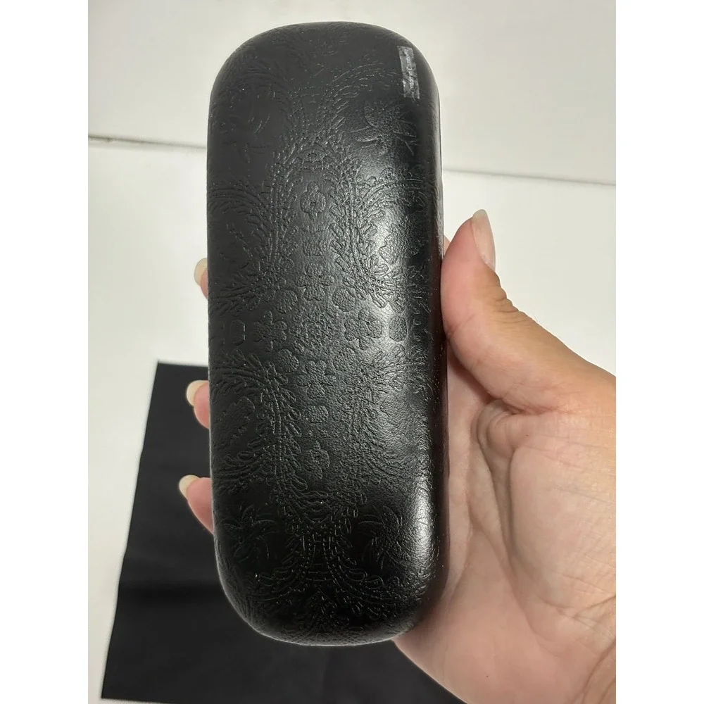 Christian Lacroix Designer Eye Glasses Case Embossed Black With Cloth